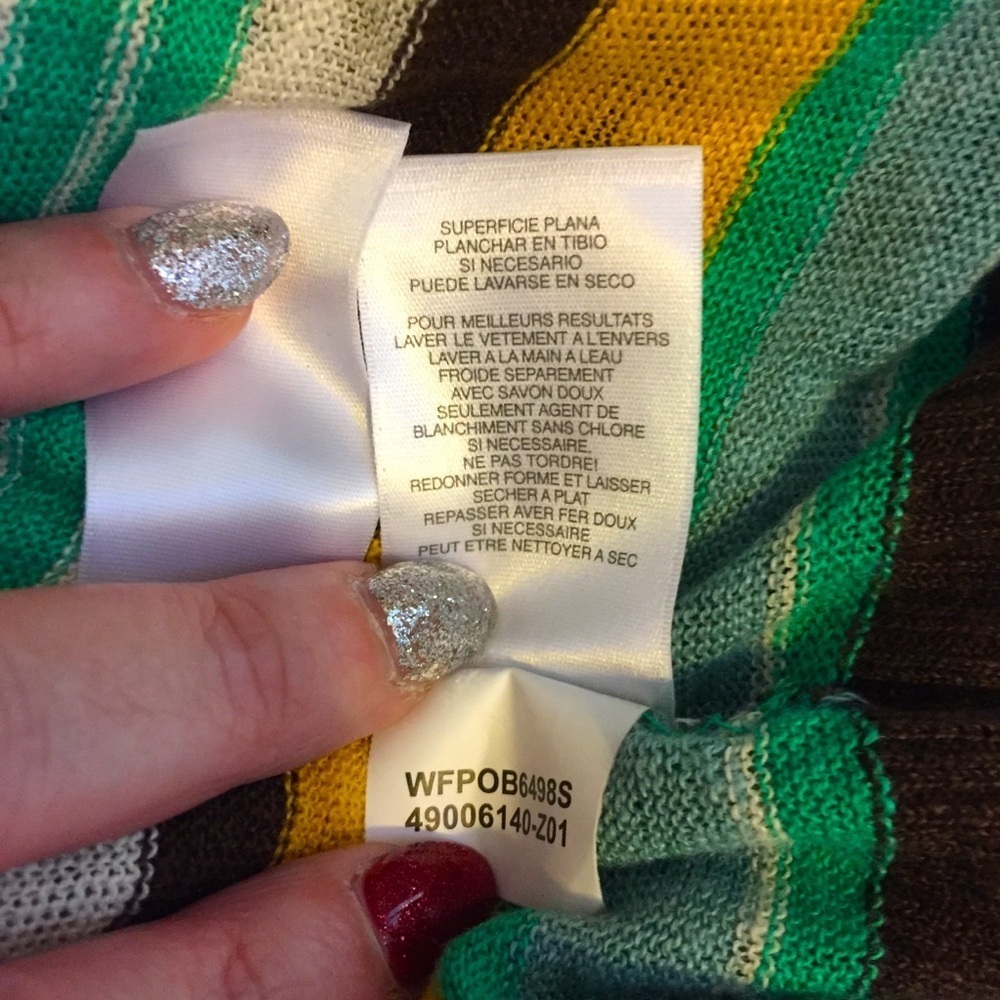 Ann Klein linen waterfall stripped cardigan - Picture 12 of 13